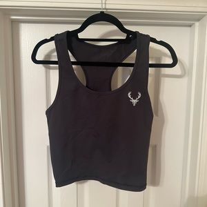 Bucked Up Charcoal Grey Cropped Tank